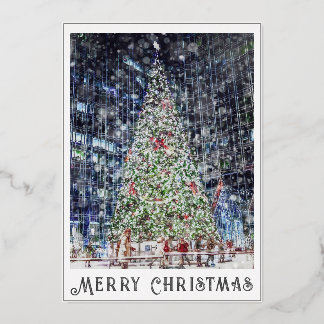 Foil Christmas Tree Card Folien Feiertagskarte