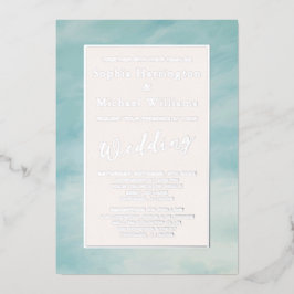 Foil Clouds & Sky Boho Serene Faire-part de mariag