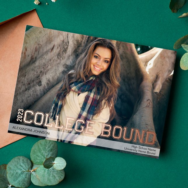 Foil College Bound High School Grad Faire-part (Créateur téléchargé)