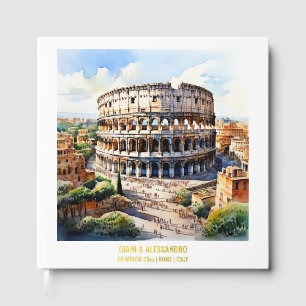 Foil Colosseum Aquarell Rome italy Hochzeit Gästebuch