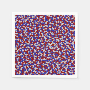 Foil Confetti Hearts, Patriotic-PAPER NAPKINS Serviette