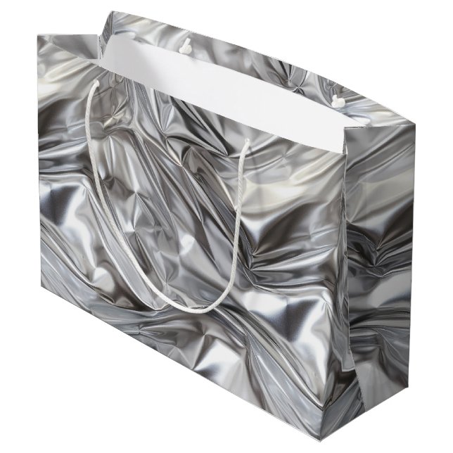 Foil Crinkle Pattern Große Geschenktüte (Rückseite Schrägansicht)