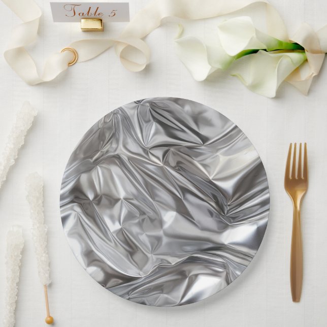 Foil Crinkle Pattern Pappteller (Hochzeit)
