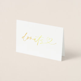 Foil Donuts Food Label Wedding Table Card Folienkarte