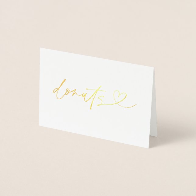 Foil Donuts Food Label Wedding Table Card Folienkarte (Vorderseite)