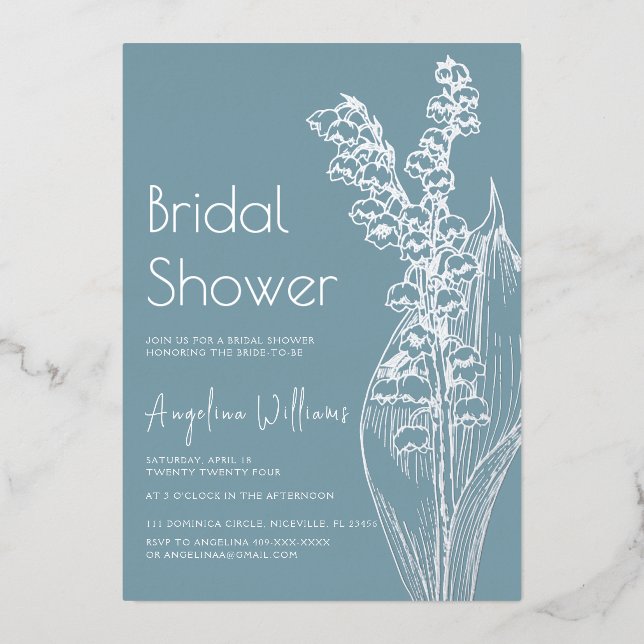 Foil Einladung Brautdusche. (Vorderseite)