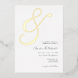 (Foil '&') Elegante Minimalistische Hochzeit Einla Folieneinladung