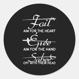 Foil Epee Säbel Fencing Sword Definition Fencer Runder Aufkleber