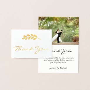 Foil Eucalyptus Wedding Foto Danke Karte