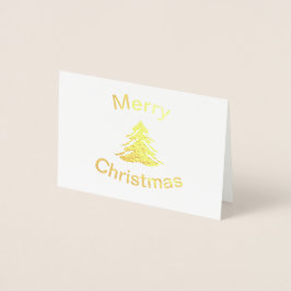 Foil Frohe Weihnachtsbaum-3x5Christmas Faltkarte Folienkarte