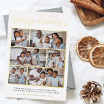 Foil Frohe Weihnachtsbriefe 6 Foto Urlaub Folien Feiertagskarte<br><div class="desc">Fügen Sie Ihren Weihnachtskarten Glanz mit echter Goldfolie, Silber oder Rose! Dieser klassische und zeitlose Metallic-Stil wird Ihre Karten um ein weiteres Level erweitern. Feiern Sie die Saison mit dieser modernen und stilvollen Multi-Foto-Ferienkarte von Cali Graphics! Dieses schlichte Design zeichnet sich durch "fröhliche Weihnachten" in echter, foliengepresster, eleganter Schrift aus,...</div>