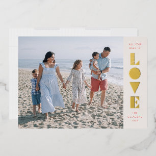 Foil Geo Liebe Valentine's Day Foto Card - Lachs Folien Feiertagskarte