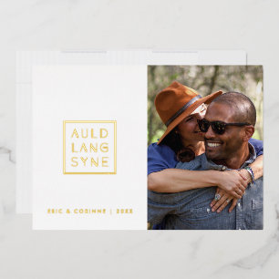 Foil Gerahmt Auld Lang Syne Holiday Card - White Folieneinladung