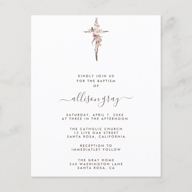 Foil Gerahmt Floral Baptisse | Flyer Haushalt (Vorne)