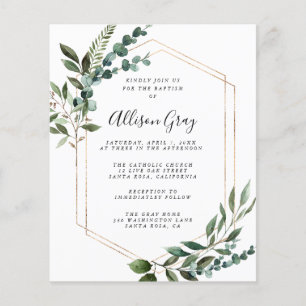 Foil Gerahmt Floral Baptisse Flyer Haushalt