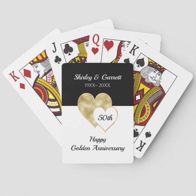 Foil Gold Hearts Spielkarten (Rückseite)