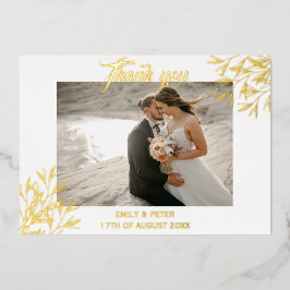 Foil gold Hochzeit danke Ihnen Einladung