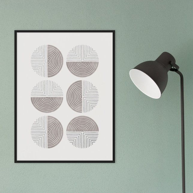 Foil Grey Circle Geometric Art Print Poster (Von Creator hochgeladen)
