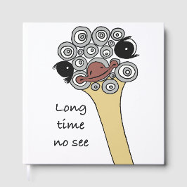 Foil Guestbook – Ostrich Doodle Design „Long Time  Gästebuch