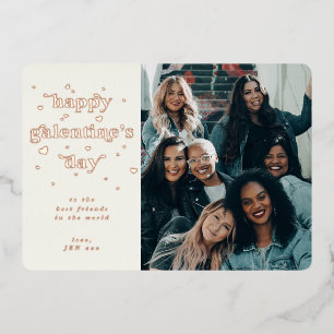 Foil Happy Galentine's Day + Hearts Carte photo
