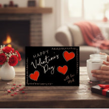 Foil Happy Valentine’s Day Custom Card with Hearts
