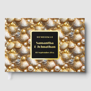 Foil-Hochzeit Muschel Wassersportlergold Gästebuch