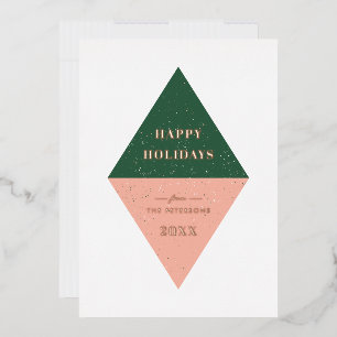 Foil Holiday Carte de Noël géométrique - Vert