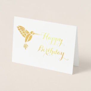 Foil Hummingbird Birthday Card Folienkarte