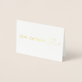 Foil Ice Cream Food Label Wedding Table Card Folienkarte