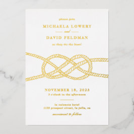 Foil Illustrierte Knot Nautical Wedding Einladung