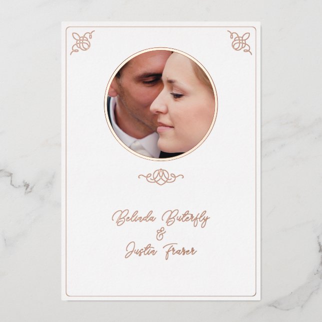 Foil Line Couple Faire-part de mariage Foil Invita (Recto)