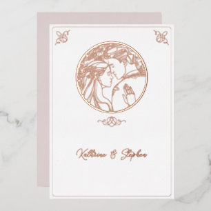 Foil Line Couple Wedding Einladung