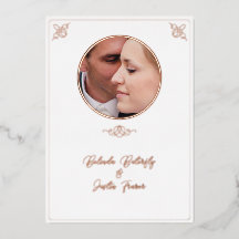 Foil Line Couple Wedding Einladung Foil Lago