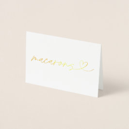 Foil Macarons Food Label Wedding Table Card Folienkarte
