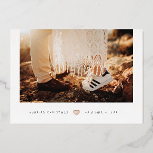 Foil Mini Coeur Marié Carte photo de Noël