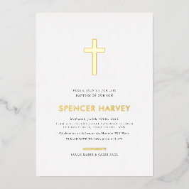Foil Minimal Taufe Christening Boys Folieneinladung