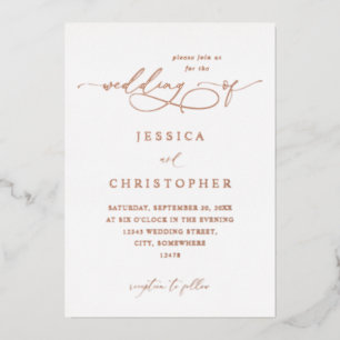Foil Modern Calligraphy 3 Wedding Folieneinladung