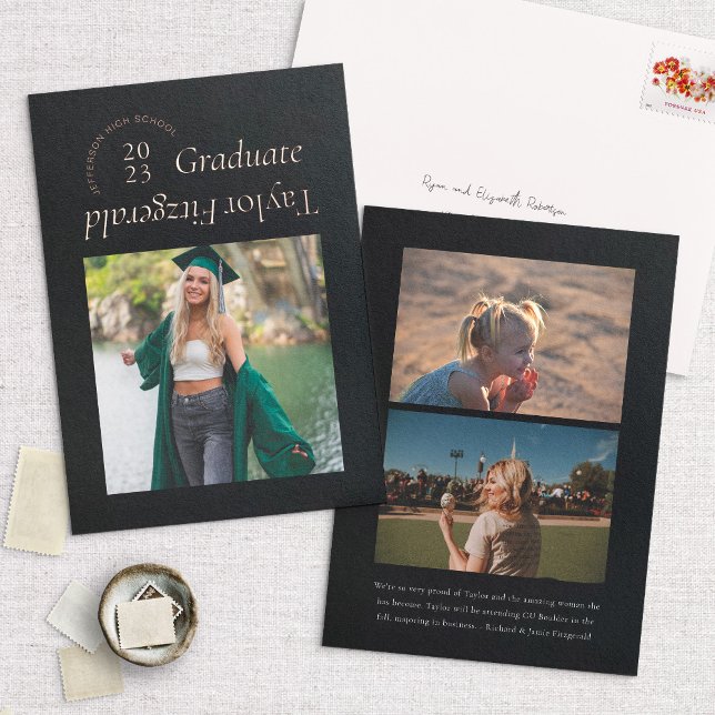 Foil Modern Minimal Trendy Foto Grad Ankündigung (Von Creator hochgeladen)