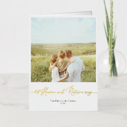 Foil Neutral Weihnachtskarte Custom Family Foto