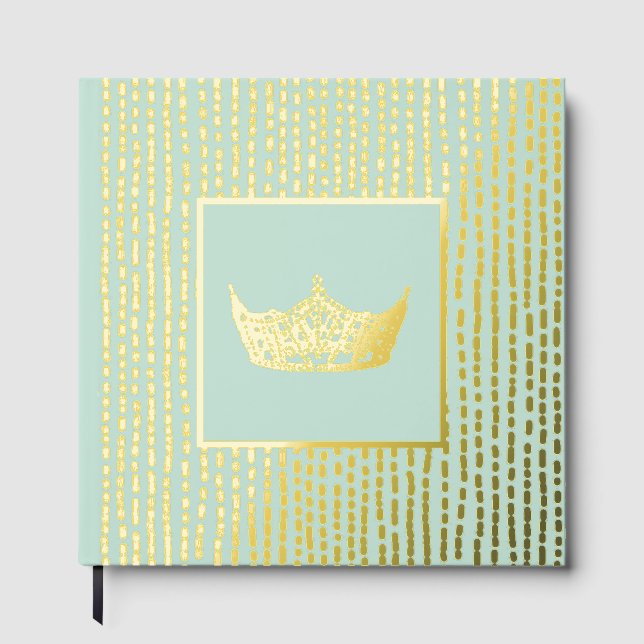Foil Pageant Crown Foto Scrapbook mit NO-Text Gästebuch (Vorderseite)