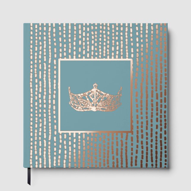 Foil Pageant Crown Foto Scrapbook mit NO-Text Gästebuch (Vorderseite)