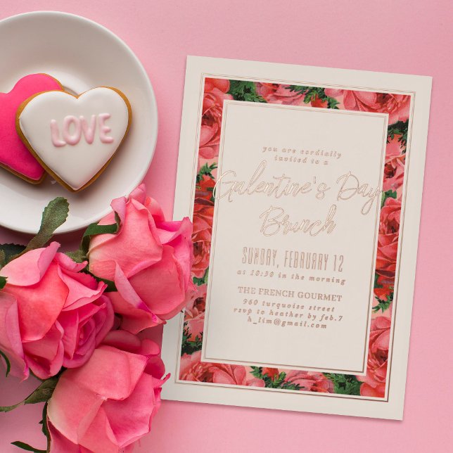 Foil Rose Rahmen Galentine's Day Einladung - Elfen (Von Creator hochgeladen)