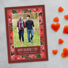 Foil Rose Rahmen Valentine's Day Foto Card - Maroo