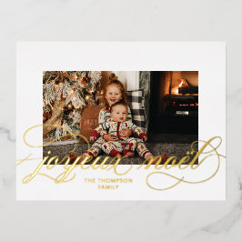 Foil Script Joyeux Weihnachten Weihnachts-Foto Pos Folien Feiertagspostkarte