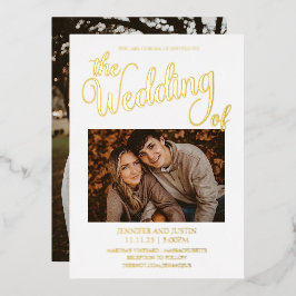 Foil Simplistic 2 Foto Wedding Folieneinladung
