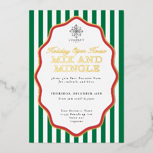 Foil Stripe Wavy Business Holiday Party Einladung
