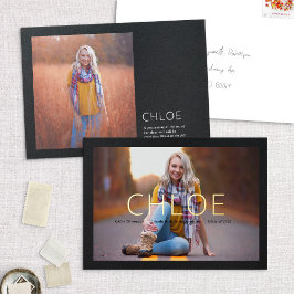 Foil Stylish Black Minimal Graduation Announcement Folieneinladung