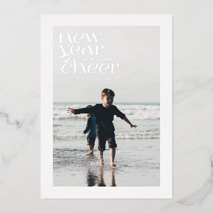 Foil Tendances modernes Nouvel An Carte photo