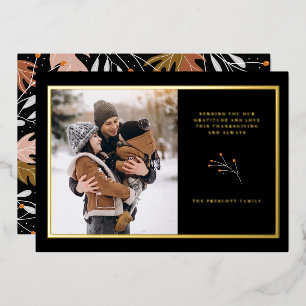 Foil Thanksgiving Carte photo Automne Botanique