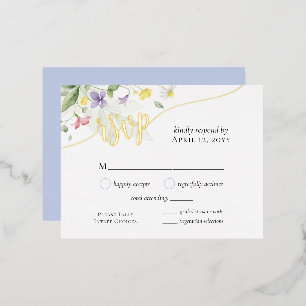 Foil UAWG Watercolor Floral Dinner Hochzeitskarte Folien Feiertagspostkarte